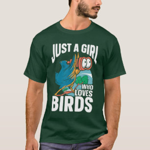 T-shirt Oiseau observer mignonne Oiseau Amour fille rétro