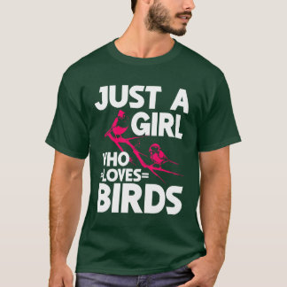 T-shirt Oiseau observer mignonne Oiseau Amoureux fille gar