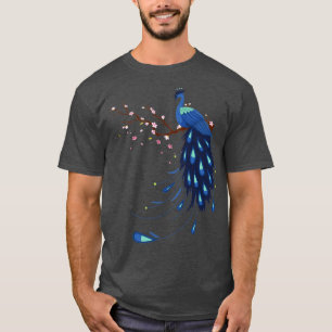 T-shirt Oiseau ornemental Fleurs Paon