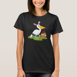T-shirt Oiseau pélican Chasse aux oeufs de Pâques Bunny Pé