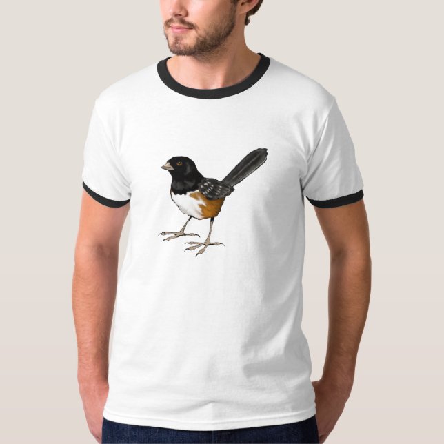 T-shirt Oiseau repéré de Towhee, art original, observateur (Devant)
