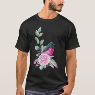 T-shirt Oiseau Robin Rose Sur Oiseau Eucalyptus
