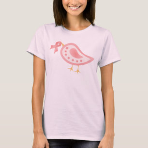 T-shirt Oiseau rose en ruban