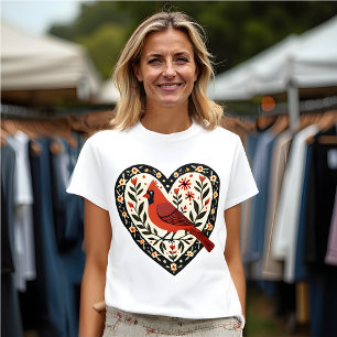 T-shirt Oiseau rouge - Art populaire