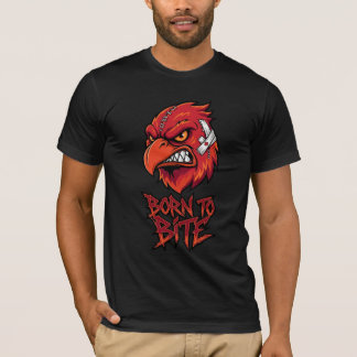 T-shirt Oiseau Rouge En Colère 'NÉ POUR MORDRE'