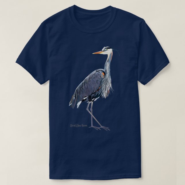 T-shirt Oiseau sauvage de Great Blue Heron (Design devant)