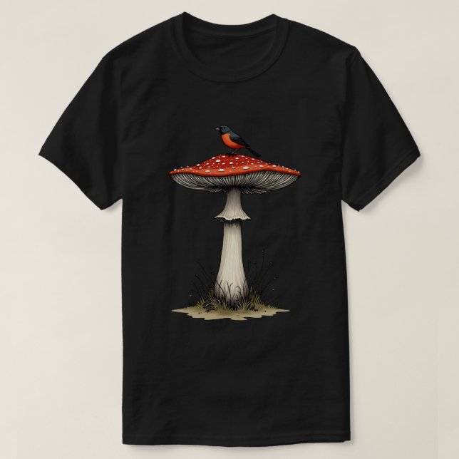 T-shirt Oiseau sur Champignon (Design devant)