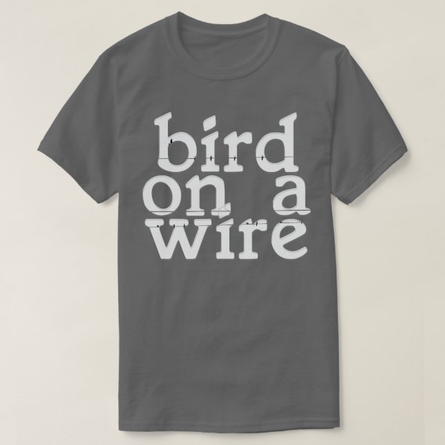 T-shirt oiseau sur fil (Design devant)