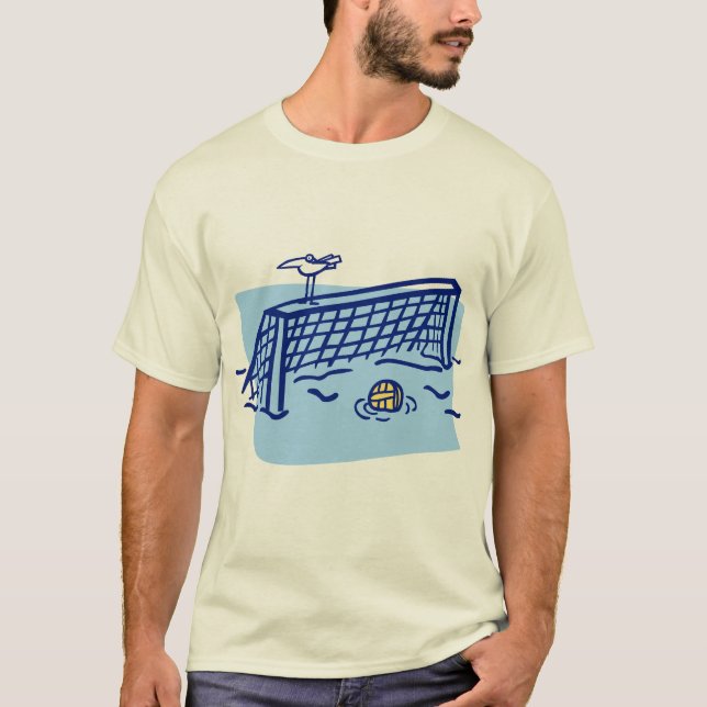 T-shirt Oiseau sur un but de polo d'eau (Devant)
