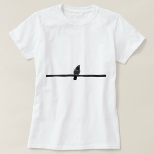 T-shirt oiseau sur un fil
