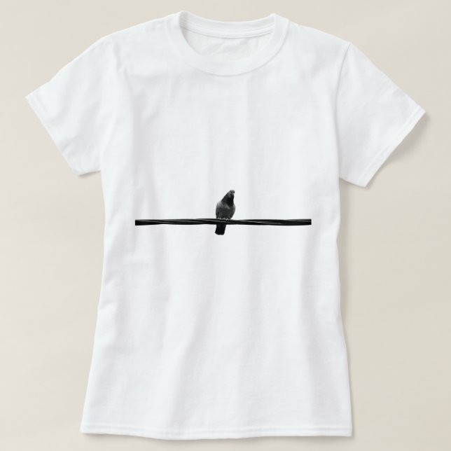 T-shirt oiseau sur un fil (Design devant)