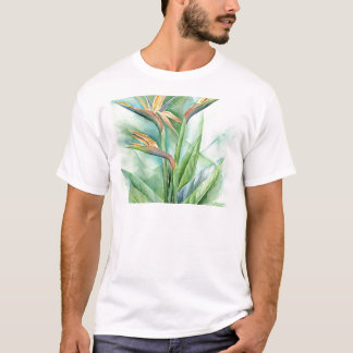 T-shirt Oiseau tropical de fleur de la peinture de paradis