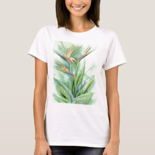 T-shirt Oiseau tropical de fleur de la peinture de paradis