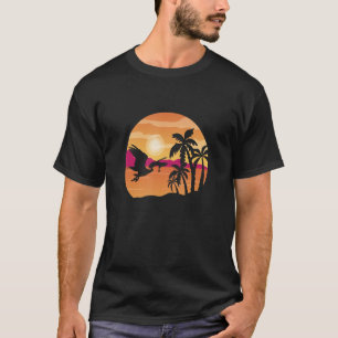 T-shirt Oiseau tropical Poisson Catch Été Coucher de solei