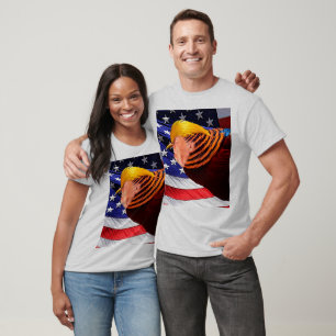 T-shirt Oiseau Trump doré Drapeau USA Homme Unisexe Basiqu