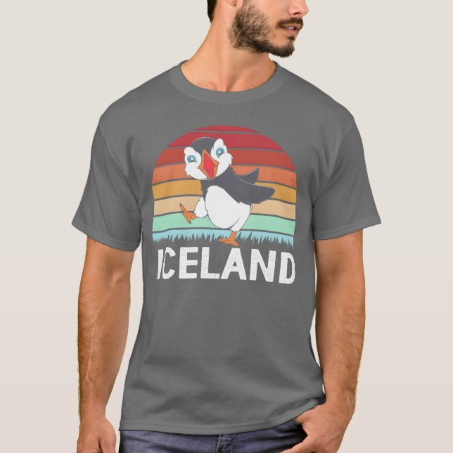 T-shirt Oiseau Watcher Ornithologie Retro Islande Puffin v (Devant)