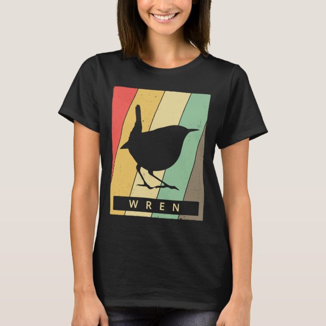 T-shirt Oiseau Wren Vintage animal rétro (Devant)