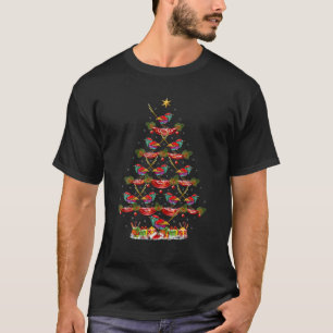 T-shirt Oiseau Wren Xmas Arbre Éclairage Wren Arbre de Noë