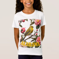 Oiseau Yellowhammer de l'Alabama et Camélia découp