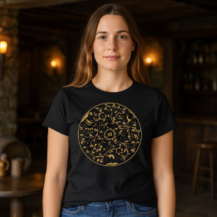 T-shirt Oiseaux baroques Rococo Animaux Monogrammes florau