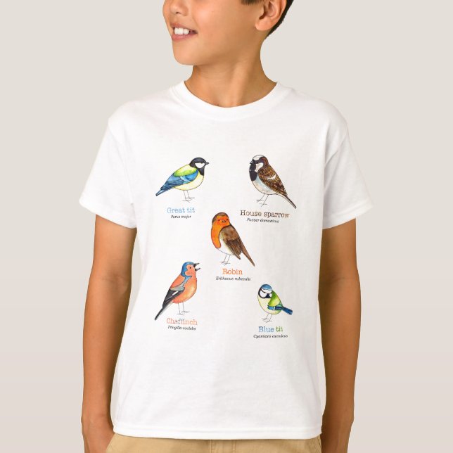 T-shirt Oiseaux colorés de jardin (Devant)