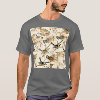 T-shirt Oiseaux d'aquarelle et Berries Oiseaux sauvages de