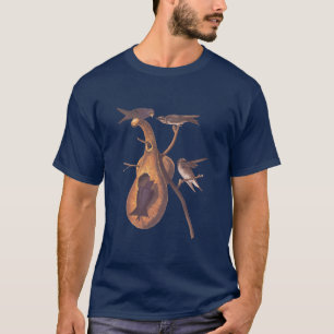 T-shirt Oiseaux d'Audubon Martin pourpre avec la maison de