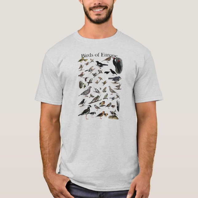 T-shirt Oiseaux de chemise de l'Europe (Devant)