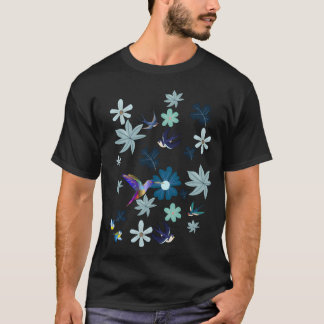 T-shirt Oiseaux de Golder partout entre le garçon des fleu