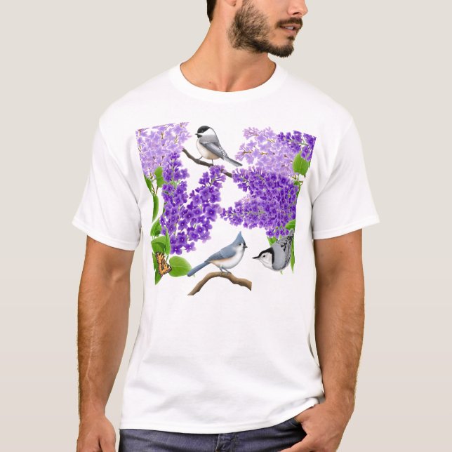 T-shirt Oiseaux de jardin de jardin dans la chemise de (Devant)