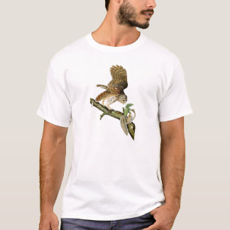 T-shirt Oiseaux de John James Audubon de hibou barré de
