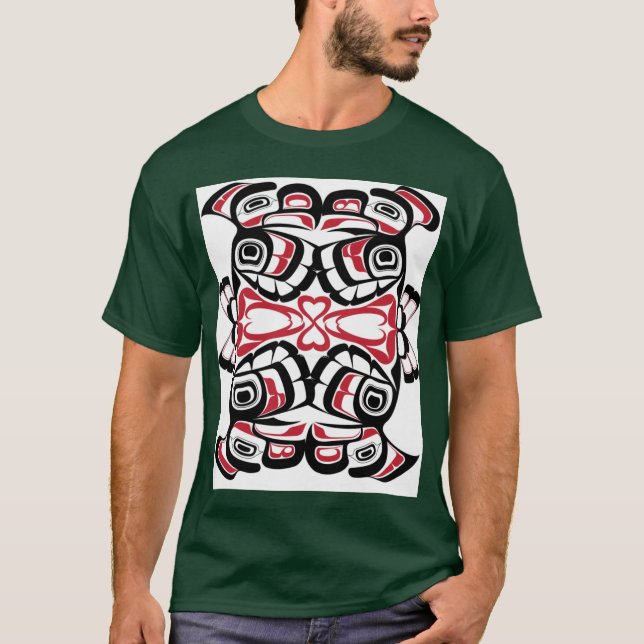 T-shirt Oiseaux de l'amour surdimensionnés Miroir (Devant)