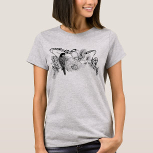T-shirt Oiseaux de l'amour vintage romantiques pics