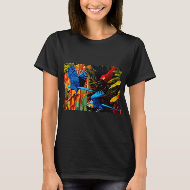 T-shirt Oiseaux de l'Excellence :  Ara bleu Anodorhynchus  (Devant)