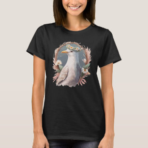 T-shirt Oiseaux de mer Fleur Couronne Floral Oiseaux de me