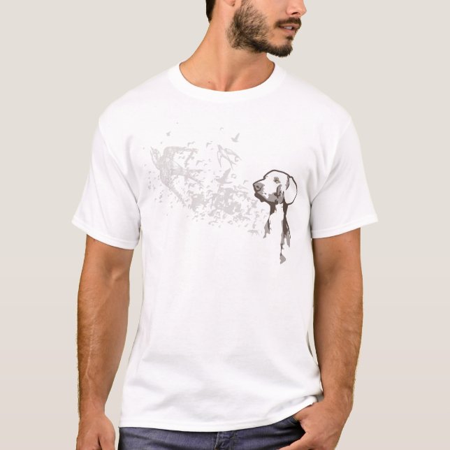T-shirt Oiseaux de observation de Weimaraner (Devant)