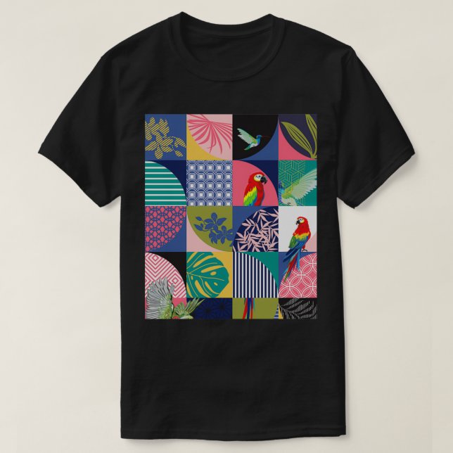 T-shirt Oiseaux de perroquets exotiques Hawaii (Design devant)
