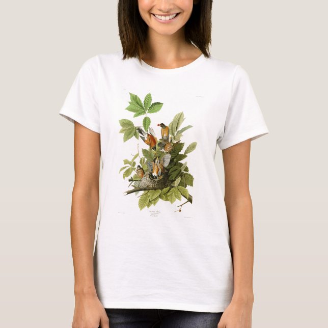 T-shirt Oiseaux de Robin John James Audubon d'Américain de (Devant)