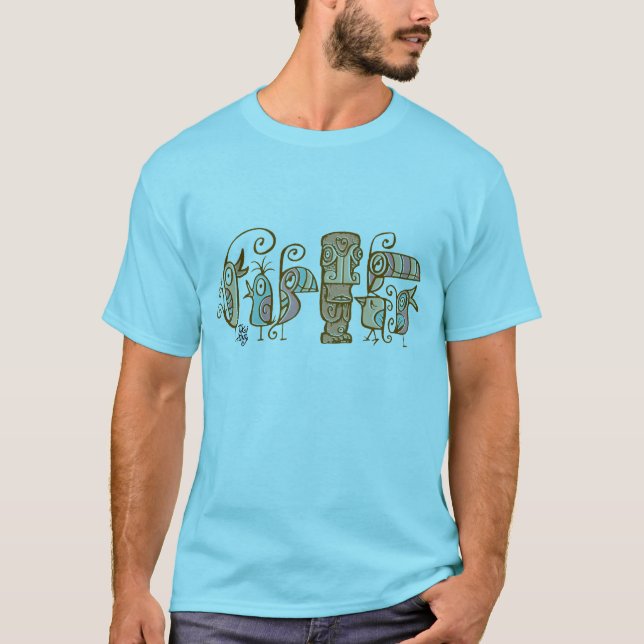 T-shirt Oiseaux de Tiki et de Tiki des années 60 (Devant)