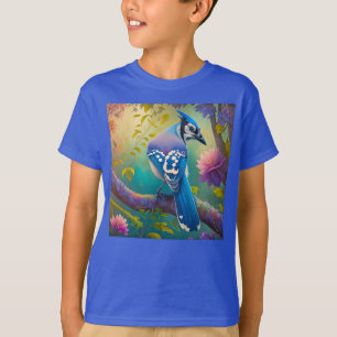 T-shirt Oiseaux d'Imaginaire Jay bleu