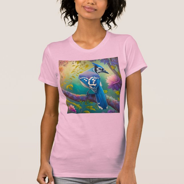 T-shirt Oiseaux d'Imaginaire Jay bleu (Devant)