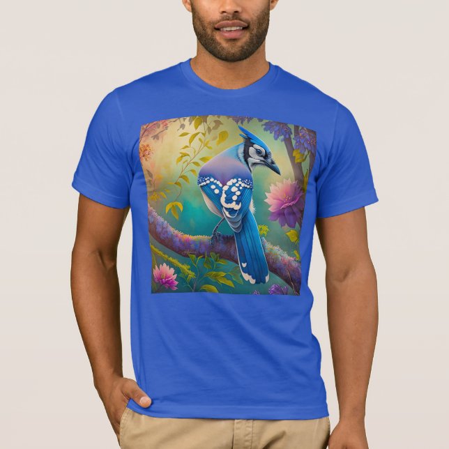 T-shirt Oiseaux d'Imaginaire Jay bleu (Devant)