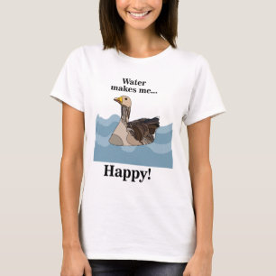 T-shirt Oiseaux D'Oie Nager Dans L'Eau Oiseaux