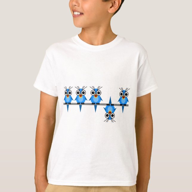 T-shirt oiseaux drôles (Devant)