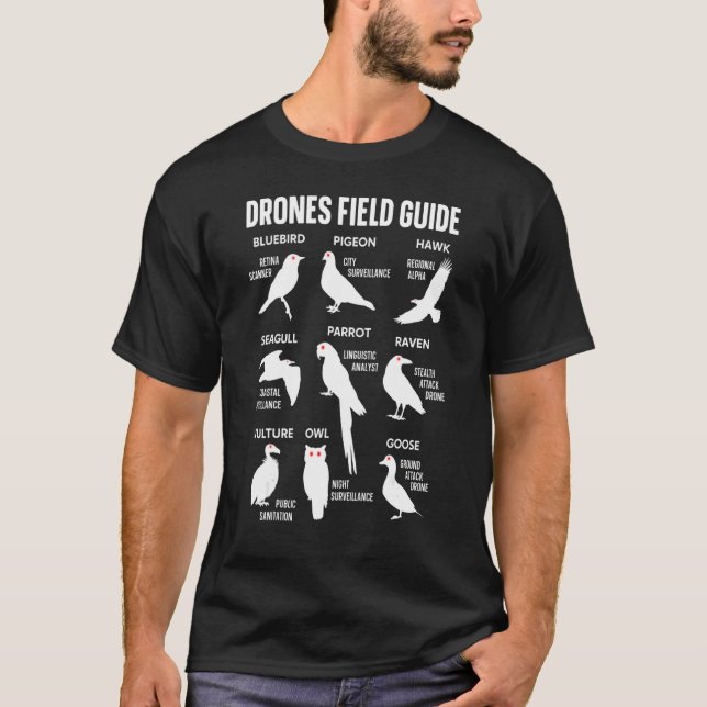 T-shirt Oiseaux Drones Field Guide Of North America Voici (Devant)