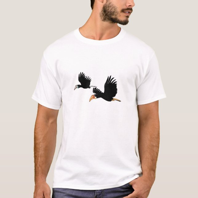 T-shirt Oiseaux du calao de Blyth - ils symbole de l'amour (Devant)