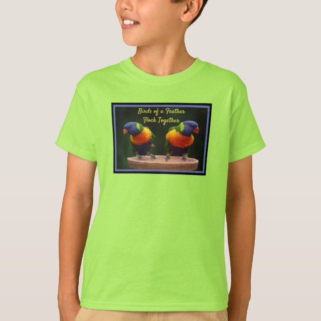 T-shirt Oiseaux d'une plume se rassemblent Lorikeet (Devant)