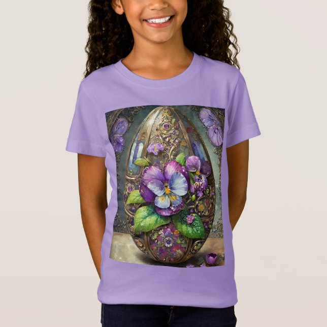 T-Shirt Oiseaux en fleurs Pied violets Fleur sauvage Oeuf  (Devant)