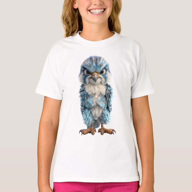 T-shirt Oiseaux Enfants Raptor Bleu Enragé (Devant)