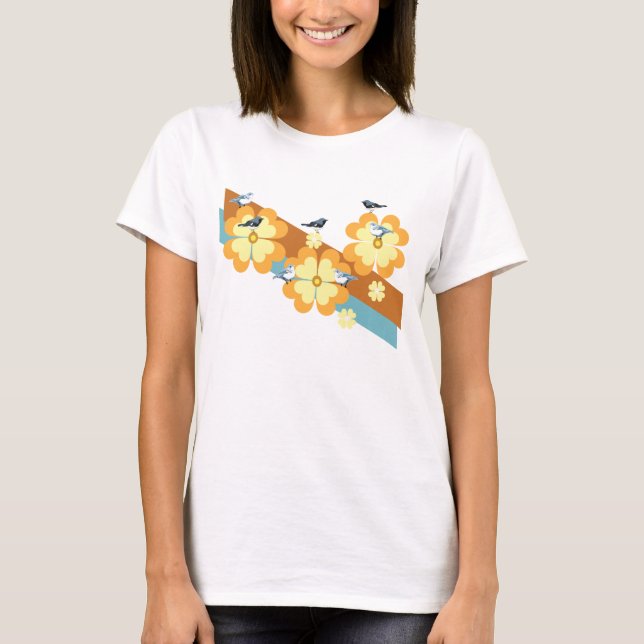 T-shirt Oiseaux et fleurs (Devant)